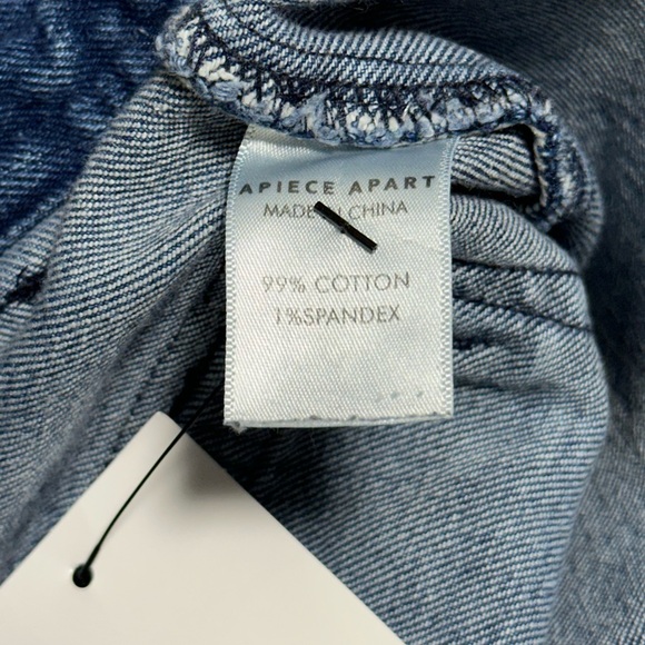 Apiece Apart Merida Denim Shorts Button Fly Navy Wash Size 0 EUC - Picture 9 of 16